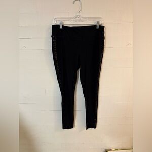 JENNI by Jennifer Moore XL Black Leggings Sequin Side Stripe